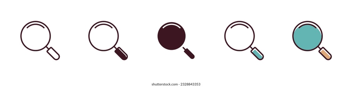 simple magnifier discovery search icon vector. explore zoom glasses symbol illustration design