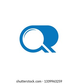 simple magnifying geometric logo vector