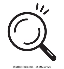 Simple magnifying glass icon. Background is transparent.