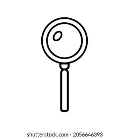 Simple magnifying glass icon. Glass magnifier line icon, magnifying glass isolated on white background. Vector illustration icon. the concept of searching, studying, examining. Minimalistic symbol