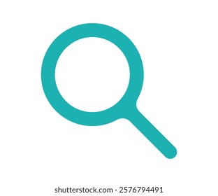 A simple magnifying glass icon, universally recognized as a search symbol. It features a circular lens and a short handle, often used to indicate a search bar or function.