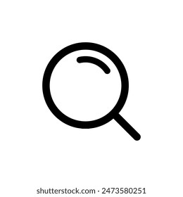 Simple magnifying glass, search icon in generic style. Magnifier, loupe sign symbol