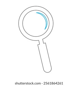 Simple magnifying glass, search icon in generic style. Magnifier, loupe sign symbol