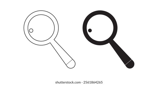 Simple magnifying glass, search icon in generic style. Magnifier, loupe sign symbol