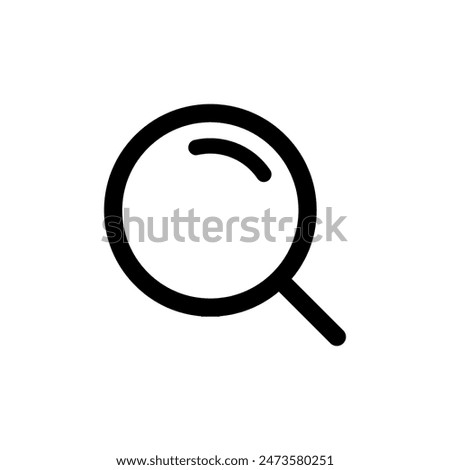 Simple magnifying glass, search icon in generic style. Magnifier, loupe sign symbol