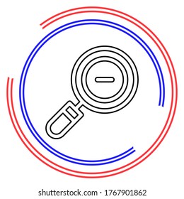 Simple Magnifying Glass Zoom Out. Thin line pictogram - outline editable stroke