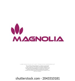 Simple magnolia flower logo design for your brand company   illustration
