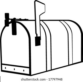 Simple Mail Box outlines white illustration