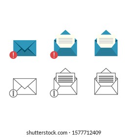 Simple mail icon flat design