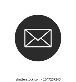 Simple mail line button vector icon