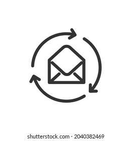 Simple mail line icon. Premium symbol in stroke style. Design of mail icon. Vector illustration.