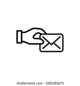 Simple mail line icon. Stroke pictogram. Vector illustration isolated on a white background. Premium quality symbol. Vector sign for mobile app and web sites.