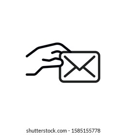 Simple mail line icon. Stroke pictogram. Vector illustration isolated on a white background. Premium quality symbol. Vector sign for mobile app and web sites.