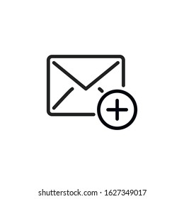 Simple mail line icon. Stroke pictogram. Vector illustration isolated on a white background. Premium quality symbol. Vector sign for mobile app and web sites.