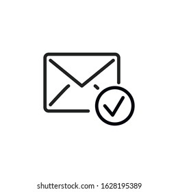 Simple mail line icon. Stroke pictogram. Vector illustration isolated on a white background. Premium quality symbol. Vector sign for mobile app and web sites.