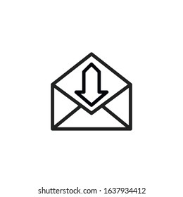 Simple mail line icon. Stroke pictogram. Vector illustration isolated on a white background. Premium quality symbol. Vector sign for mobile app and web sites.
