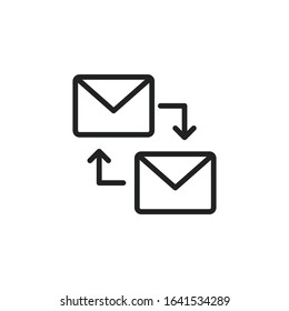 Simple mail line icon. Stroke pictogram. Vector illustration isolated on a white background. Premium quality symbol. Vector sign for mobile app and web sites.