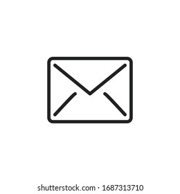 Simple mail line icon. Stroke pictogram. Vector illustration isolated on a white background. Premium quality symbol. Vector sign for mobile app and web sites.