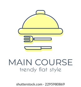 Simple main course icon on a white background in trend flat style. Suitable for applications, websites, online shops