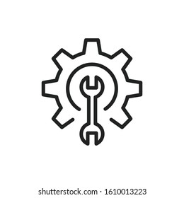 Simple maintenance line icon. Stroke pictogram. Vector illustration isolated on a white background. Premium quality symbol. Vector sign for mobile app and web sites.