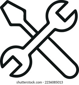 Simple maintenance line icon. Stroke pictogram. Vector illustration isolated on a white background. Premium quality symbol. Vector sign for mobile app and web sites.