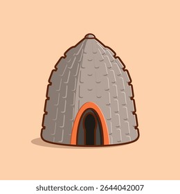 Simple Maison Obus Experimental Organic House cartoon vector illustration Collection of Traditional House concept icon  isolated