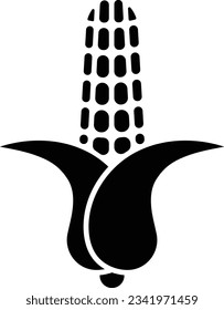 Simple Maize Food Icon Illustration