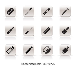 Simple Make-up icon set, Health and beauty icons