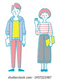 Simple male and female vector art design