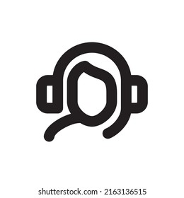 Einfaches männliches Operatorsymbol, Vektorsymbol auf weißem Hintergrund.
