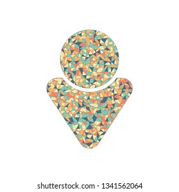 Simple male symbol. Man icon. Colored mosaic with polygons