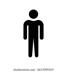 Simple male user icon silhouette for profile or account symbol