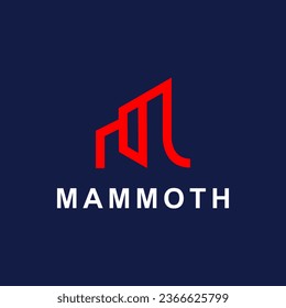 simple mammoth logo and letter M design