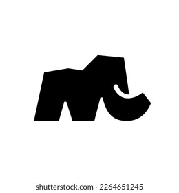 Simple Mammoth Silhouette Logo Icon