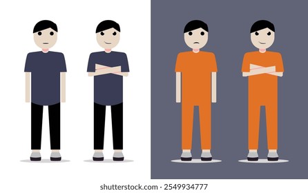 Simple man character vector design. Flat cartoon character set. Flat vector illustration.