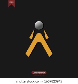 Simple Man Concept Logo Icon Vector Template Design