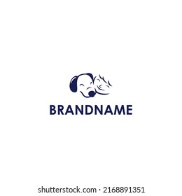 simple man and dog logo vector