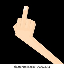 simple man hand with middle finger. concept of pointer, nonverbal, fuck you, brutal, rebel, emotional, punk, furious, lifestyle, bizarre, indecent.