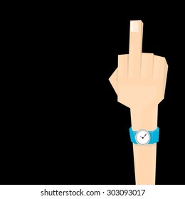 simple man hand with middle finger. concept of pointer, nonverbal, fuck you, brutal, rebel, emotional, punk, furious, lifestyle, bizarre, indecent.