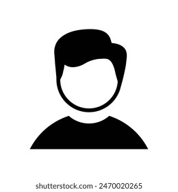 simple man icon. black and white flat design style. Suitable for icons for reports, web, presentations etc. vector design template