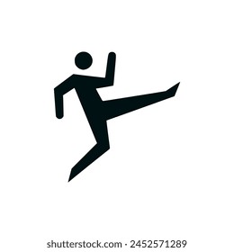 simple man kicking logo vector illustration template design