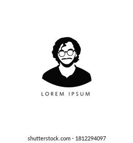 Simple Man logo design template. Hair, Male symbol. Premium vector icon.