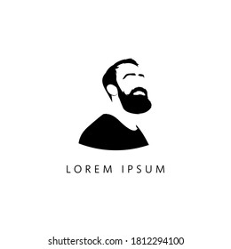 Simple Man logo design template. Hair, Male symbol. Premium vector icon.