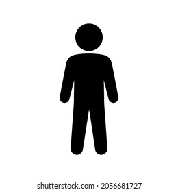 Einfach Mann oder Person Silhouette solide schwarze Linie Symbol. Trendy flache, isolierte Symbolzeichen können verwendet werden für: Umriss, Logo, Mobil, App, Emblem, Design, Web, dev, ui, ux, gui. Vektor EPS10