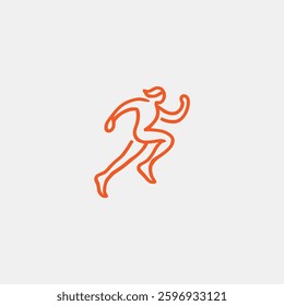 simple man running sport line athletic logo vector illustration template design