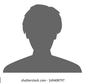 The simple man silhouette / The man icon / Head icon