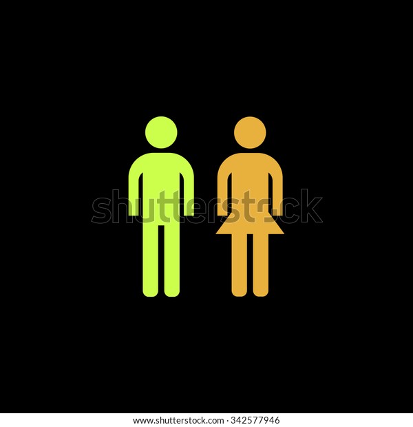 Simple Man Woman Color Vector Icon Stock Vector (Royalty Free ...