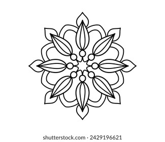 simple mandala art for coloring book page.
