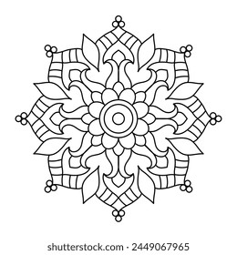 simple mandala arte para colorear libro, fácil mandala arte para el diseño de henna
