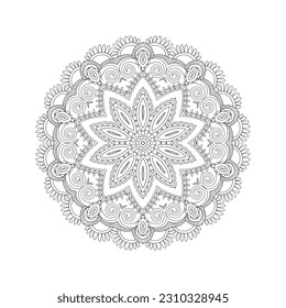 simple mandala art design in illustration - Shutterstock ID 2310328945